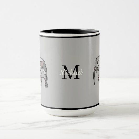 Monogram Cute Graphics Elephant, speciaal aangepas Mok (Midden)