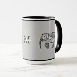 Monogram Cute Graphics Elephant, speciaal aangepas Mok