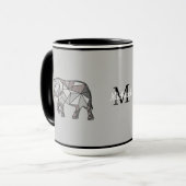 Monogram Cute Graphics Elephant, speciaal aangepas Mok (Voorkant links)