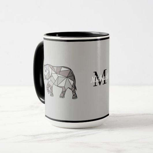 Monogram Cute Graphics Elephant, speciaal aangepas Mok (Voorkant links)