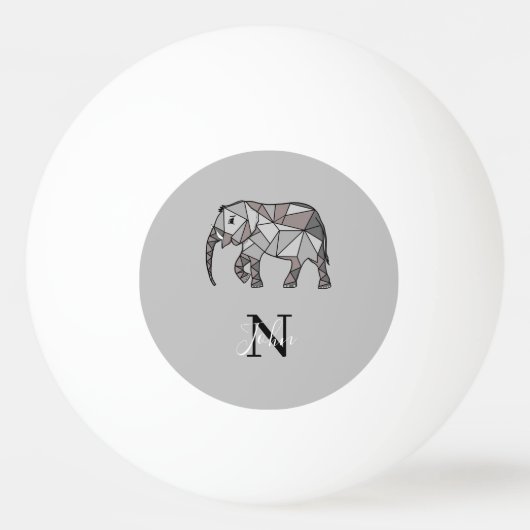 Monogram Cute Graphics Elephant, speciaal aangepas Pingpongbal (Achterkant)