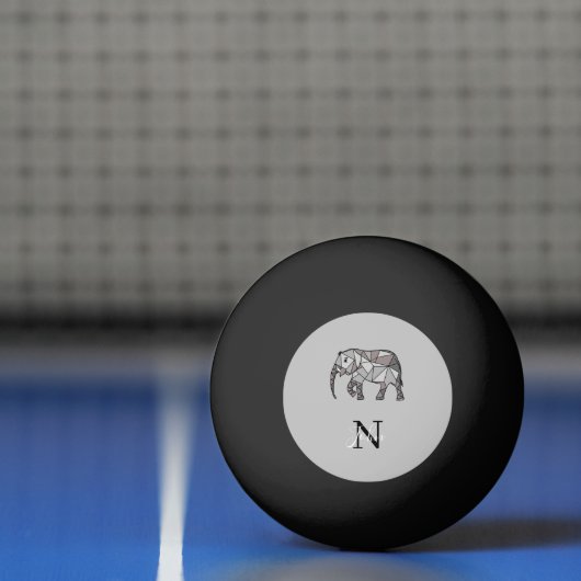 Monogram Cute Graphics Elephant, speciaal aangepas Pingpongbal (Net)