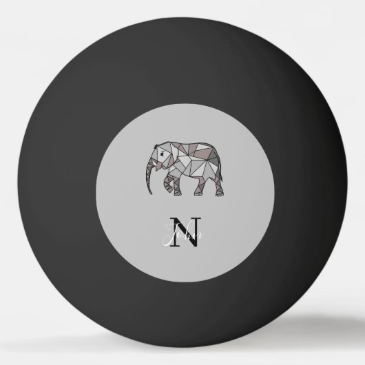 Monogram Cute Graphics Elephant, speciaal aangepas Pingpongbal (Voorkant)