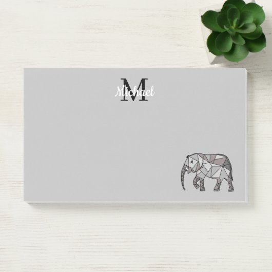 Monogram Cute Graphics Elephant, speciaal aangepas Post-it® Notes (Kantoor)