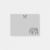 Monogram Cute Graphics Elephant, speciaal aangepas Post-it® Notes (Voorkant)