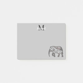 Monogram Cute Graphics Elephant, speciaal aangepas Post-it® Notes
