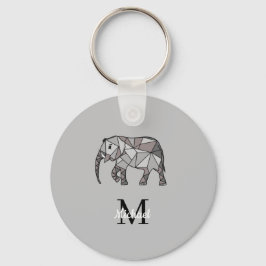 Monogram Cute Graphics Elephant, speciaal aangepas Sleutelhanger