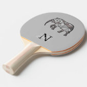 Monogram Cute Graphics Elephant, speciaal aangepas Tafeltennisbatje (Voorkant Gekanteld)