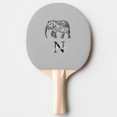 Monogram Cute Graphics Elephant, speciaal aangepas Tafeltennisbatje (Voorkant)