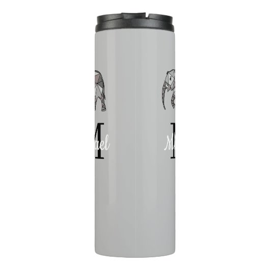 Monogram Cute Graphics Elephant, speciaal aangepas Thermosbeker (Achterkant)