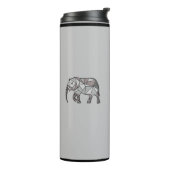 Monogram Cute Graphics Elephant, speciaal aangepas Thermosbeker (Gedraaid links)