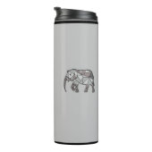 Monogram Cute Graphics Elephant, speciaal aangepas Thermosbeker (Geroteerd rechts)