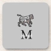 Monogram Cute Graphics Gepersonaliseerd zwart Cet Bier Onderzetter (Voorkant)