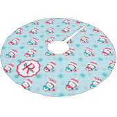 Monogram Cute Kerstwinter Penguin Kerstboom Rok (Gekanteld)