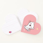 Monogram & Cute Kitty Cat op lichtroze Notitieboek (Binnen)