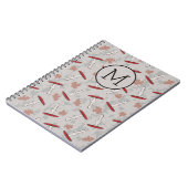 Monogram Cute Mushroom Fungi Pattern Notitieboek (Linkerzijde)