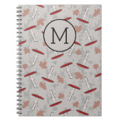 Monogram Cute Mushroom Fungi Pattern Notitieboek (Voorkant)