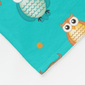 Monogram Cute Owls Pattern Blanket Fleece Deken (Hoek)