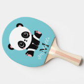 Monogram Cute Panda Aangepast gebubbel Blauw Tafeltennisbatje (Zijkant)