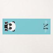 Monogram Cute Panda Aangepast gebubbel Blauw Yogamat (Voorkant (horizontaal))