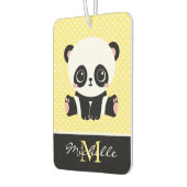 Monogram Cute Panda Beer Gepersonaliseerde Polka D Luchtverfrisser (Links)