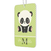 Monogram Cute Panda Beer Gepersonaliseerde Polka D Luchtverfrisser (Links)