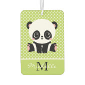 Monogram Cute Panda Beer Gepersonaliseerde Polka D Luchtverfrisser (Achterkant)