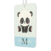 Monogram Cute Panda Beer Gepersonaliseerde Polka D Luchtverfrisser (Links)