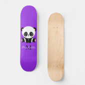Monogram Cute Panda Gepersonaliseerd Paars Persoonlijk Skateboard (Voorkant)