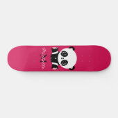 Monogram Cute Panda Gepersonaliseerd Paars Persoonlijk Skateboard (Horizontaal)