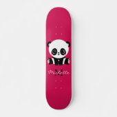 Monogram Cute Panda Gepersonaliseerd Paars Persoonlijk Skateboard (Voorkant)