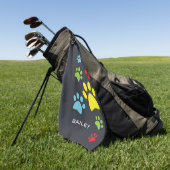 Monogram Cute Paw Prins Golfhanddoek (Groen)