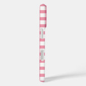 Monogram | Cute Pink Gingham Pset Checker Case-Mate iPhone Case (Achterkant / Rechts)