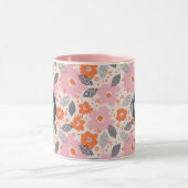 Monogram | Cute Retro Floral Pattern Mok (Midden)