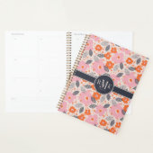 Monogram | Cute Retro Floral Pattern Planner (Display)