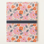 Monogram | Cute Retro Floral Pattern Planner (Achterkant)