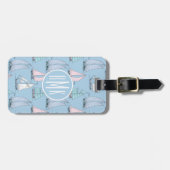 Monogram Cute Sailboat Patroon 1 Bagagelabel (Voorkant horizontaal)