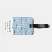 Monogram Cute Sailboat Patroon 1 Bagagelabel (Achterkant horizontaal)
