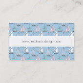 Monogram Cute Sailboat Patroon 1 Visitekaartje (Achterkant)