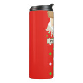 Monogram Cute Santa Celebring Kerstmis Thermosbeker (Gedraaid links)