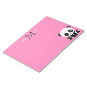 Monogram Cute Sitting Panda Gepersonaliseerd Roze Notitieblok (Schuin)