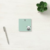 Monogram Cute Sitting Panda Personalized Sage Post-it® Notes (Kantoor)