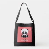 Monogram Cute Sitting Panda Personeelszalm Crossbody Tas (Achterkant)