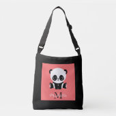 Monogram Cute Sitting Panda Personeelszalm Crossbody Tas (Voorkant)