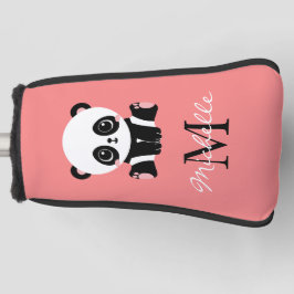 Monogram Cute Sitting Panda Personeelszalm Golfheadcover