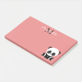 Monogram Cute Sitting Panda Personeelszalm Post-it® Notes (Schuin)