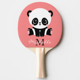 Monogram Cute Sitting Panda Personeelszalm Tafeltennisbatje