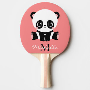 Monogram Cute Sitting Panda Personeelszalm Tafeltennisbatje