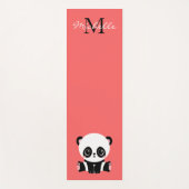 Monogram Cute Sitting Panda Personeelszalm Yogamat (Voorkant)