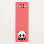 Monogram Cute Sitting Panda Personeelszalm Yogamat (Achterkant)